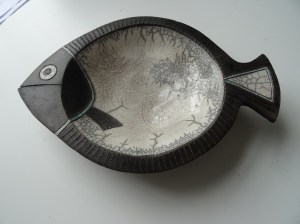 'Fish' ceramic, raku