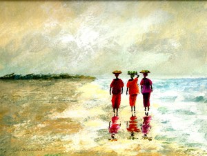 Gambian women on beach