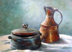 Iranian copper pot painting