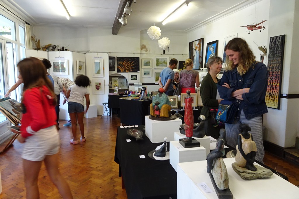 Visitors in the studio